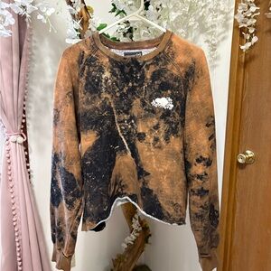 Roots Brown and Black Tie-Dye Crew Neck Sweater 🦫